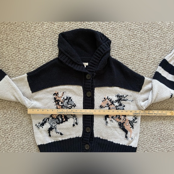 Anthropologie Pilcro Horse Graphic Cardigan Sweater Rare Find Size M - Picture 9 of 12